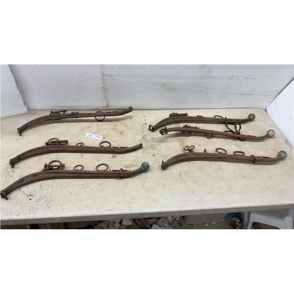 Antique Cast Iron Horse Harness Hames Set of Six