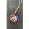 Image 12 : 2 Lockets with Chains, Germany Necklace, Vintage Gold Tone Porcelain Pendant Necklace - 20” Chain