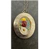 Image 19 : 2 Lockets with Chains, Germany Necklace, Vintage Gold Tone Porcelain Pendant Necklace - 20” Chain