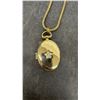 Image 6 : 2 Lockets with Chains, Germany Necklace, Vintage Gold Tone Porcelain Pendant Necklace - 20” Chain