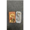 Image 10 : 12 Small PCs, Necklace, Gold Tone Vintage Set Green Clip on Earrings and Brooch, Money Clips