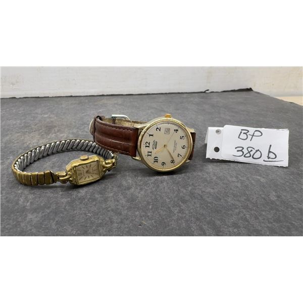 Two Watches: Timex Acqua Indiglo and Women's Anker 21-Jewel