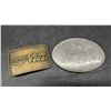Image 2 : Four Belt Buckles: Co-op Feeds, Engraved Silver-Tone, Pepsi-Cola, and Famous Stars and Straps