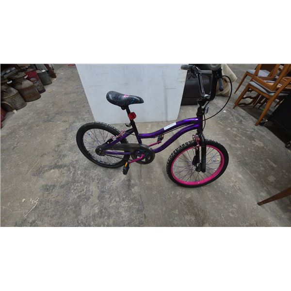 Kids' Single-Speed Bicycle with Purple Frame and Pink Front Rim. 20” monster high
