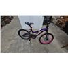Image 1 : Kids' Single-Speed Bicycle with Purple Frame and Pink Front Rim. 20” monster high