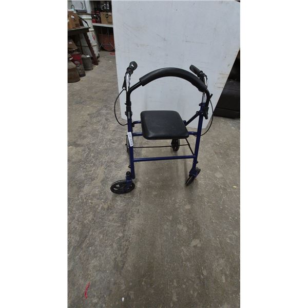 Drive Medical ZS-500 Four Wheel Rollator Walker with Padded Seat and Hand Brakes
