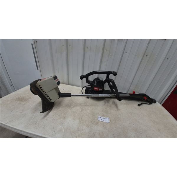 Craftsman Weedwacker Electric String Trimmer and Toro Vac Model 51584 Leaf Blower