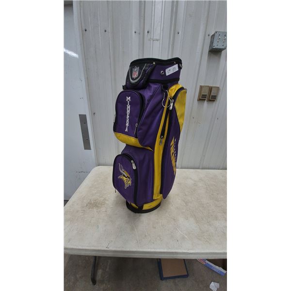 Wilson NFL Minnesota Vikings 14-Way Golf Cart Bag, Purple and Gold