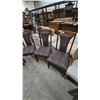 Image 2 : Set of 6 Wooden Dining Chairs With Striped Upholstered Seats and Backs, 1 Armchair, 5 Side Chairs