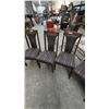 Image 4 : Set of 6 Wooden Dining Chairs With Striped Upholstered Seats and Backs, 1 Armchair, 5 Side Chairs