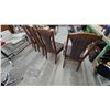 Image 6 : Set of 6 Wooden Dining Chairs With Striped Upholstered Seats and Backs, 1 Armchair, 5 Side Chairs