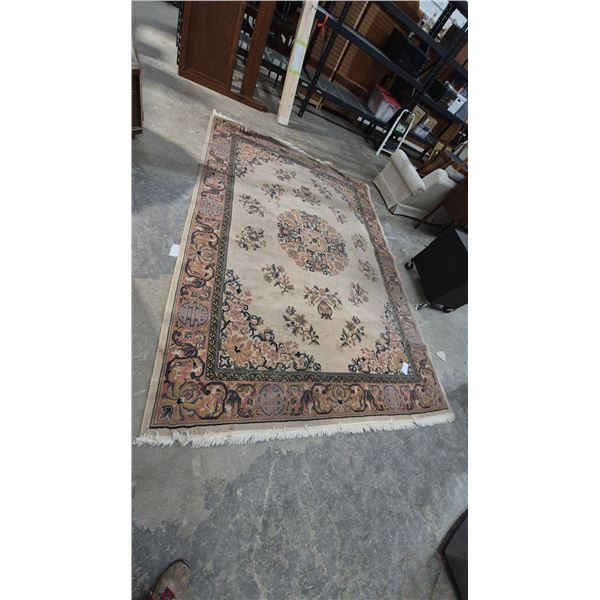 Hand-Knotted Chinese Art Deco Style Oriental Rug with Central Medallion and Floral Motifs