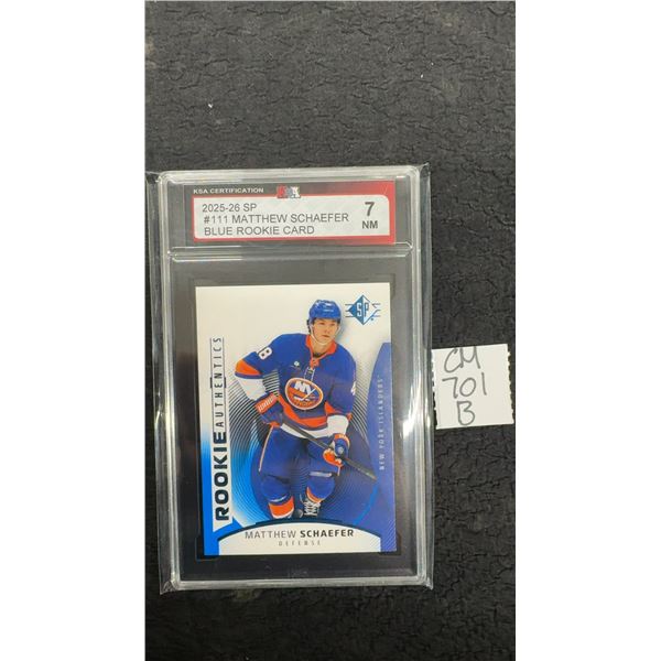 Graded Rookie Matthew Schaefer New York Islanders Card