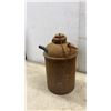 Image 6 : Vintage Smart No. 8 Cast Iron Dutch Oven with Lid and Antique Metal Can with Spout