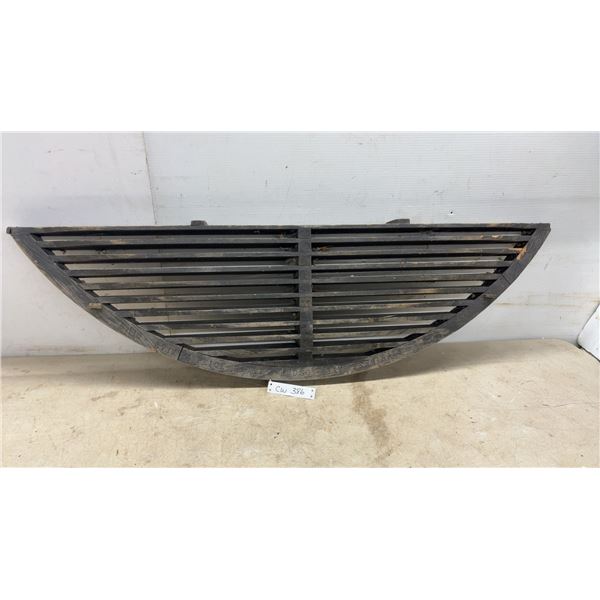Semi-Circular Slatted Wooden Grate, 15 × 48” with Hudson Bay Terminals Imprinted on Frame