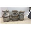Image 3 : Three Vintage Galvanized Steel Milk Cans with Painted Identifiers, Including W.F. Phillips