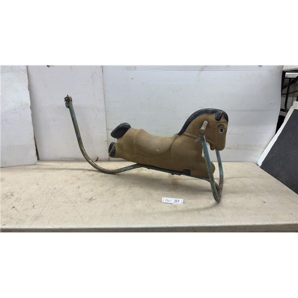 Vintage Wonder Horse Suspension Spring Rocking Horse, Molded Body on Blue Metal Frame