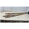 Image 1 : Three Vintage Canadian Warren Axe and Tool Company Wooden Logging Tool Handles, Longest 53”