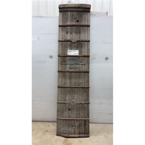 Antique Manitoba Bridge and Iron Works Ltd. XL40 Wooden Panel, Winnipeg, 48 × 12”