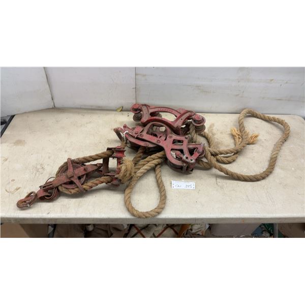 Antique Louden's Good Luck Hay Carrier, Loft Hoist with Rope