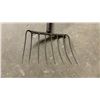Image 2 : Vintage 8-Tine Pitchfork, 3-Tine Digging Fork, and Round-Point Shovel with Wooden D-Grip Handles