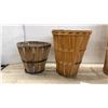 Image 3 : Three Vintage Wooden Bushel and Orchard Baskets, Various Sizes