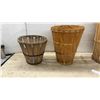 Image 5 : Three Vintage Wooden Bushel and Orchard Baskets, Various Sizes