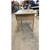 Image 2 : Antique Distressed Wood Farmhouse Side Table with Turned Legs, 28 × 39 × 24”