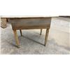 Image 3 : Antique Distressed Wood Farmhouse Side Table with Turned Legs, 28 × 39 × 24”