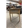 Image 4 : Antique Distressed Wood Farmhouse Side Table with Turned Legs, 28 × 39 × 24”