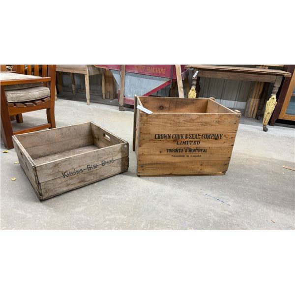 Vintage Kitchen Star Bread and Crown Cork and Seal Company Toronto and Montreal Wooden Crates, 20