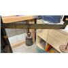 Image 2 : Antique Columbus Scale Company Cast Iron Platform Scale with Wheels, Brass Beam and Weights