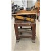 Image 3 : Antique Wooden Hand-Cranked Table Saw with Slatted Top and Pulley Mechanism, Late 19th Century