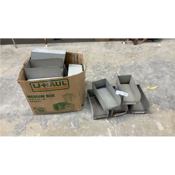 20 + Steel Parts Storage Bins with Label Holders, Approx 5 × 5 1/2 × 12 1/4”