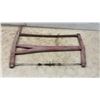 Image 2 : Antique Wooden Bucksaw with Red-Painted Y-Shaped Stretcher and Wire Tensioning System