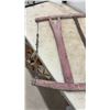 Image 4 : Antique Wooden Bucksaw with Red-Painted Y-Shaped Stretcher and Wire Tensioning System