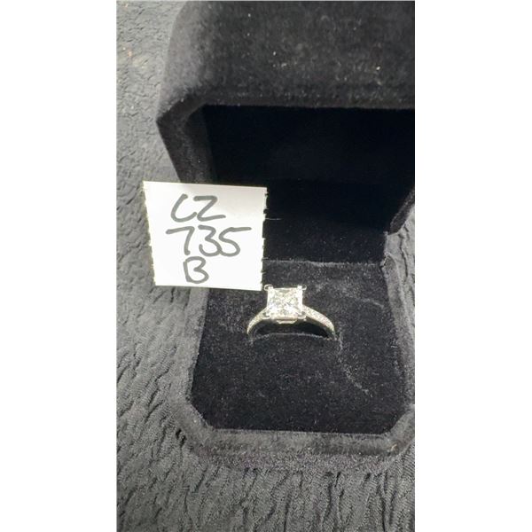 925S 2.0ct Princess Cut Moissanite Ring, Lab Diamond Chanel Ring, 925 Sterling Silver with White