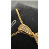 Image 4 : 18K Gold Plated 46.0mm Simulated Diamond Cross Necklace, 18” Long