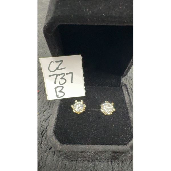 925S 1.0ct Each Moissanite Lab Diamond Heart Prong Stud Earrings, 925 Sterling Silver with White