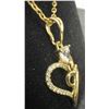 Image 3 : 14K Gold Plated 0.5ct Heart Cut Simulated Diamond Double Heart Necklace, 18”-19” Long