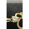 Image 4 : 14K Gold Plated 0.5ct Heart Cut Simulated Diamond Double Heart Necklace, 18”-19” Long