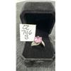Image 1 : Platinum Plated 4.5 Carat Lab-Created Pink Sapphire Tri-Band Ring, Resizeable