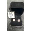 Image 1 : 925S 1.0ct Each Lab-Created Pink Sapphire Stud Earrings in Sterling Silver with White Gold Overlay
