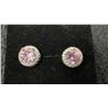 Image 4 : 925S 1.0ct Each Lab-Created Pink Sapphire Stud Earrings in Sterling Silver with White Gold Overlay