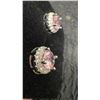 Image 5 : 925S 1.0ct Each Lab-Created Pink Sapphire Stud Earrings in Sterling Silver with White Gold Overlay