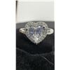 Image 2 : Platinum Plated 0.8ct Heart Cut Simulated Diamond Halo Ring, Resizeable