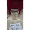 Image 3 : Vintage Hoosier Ribbed Clear Glass Canister Set, Coffee, Tea and Two Spice Shakers