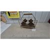 Image 1 : Mid-Century Modern Brass and Wood Magazine Rack with Diamond Accents