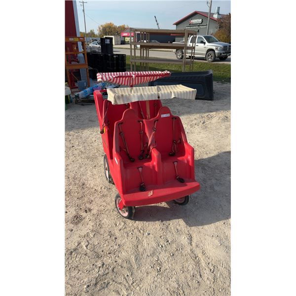 Bye Bye Buggy 4-Seat Stroller with Canopy, Safety Belts, and Flat-Free Tires