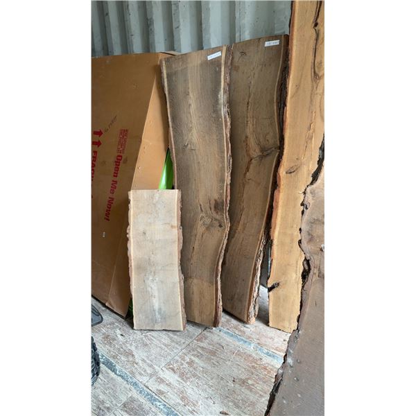 Six Pieces Oak Live Edge, Approximately 15-22” wide x 36-109” Lengths